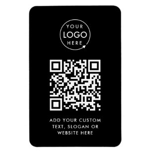 Ímã Código QR   Black Business Logo Professional Moder