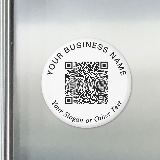 Imã Código QR Branco Promocional de Negócios (Business QR Code White Promotional Magnet)