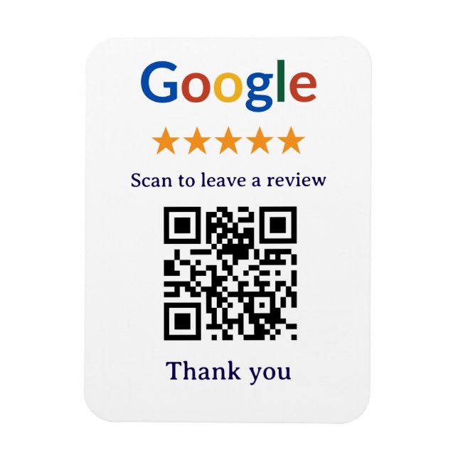 Ímã Código QR de Avaliação Google de Negócios Profissi (Vertical)