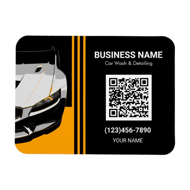 Ímã Código QR de detalhamento automático e lava-rápido (Horizontal)