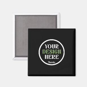 Imã Código QR de Marca Comercial Preta Personalizada