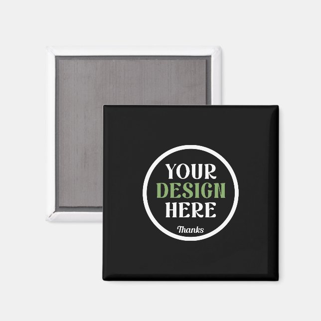 Imã Código QR de Marca Comercial Preta Personalizada (Front/Back)