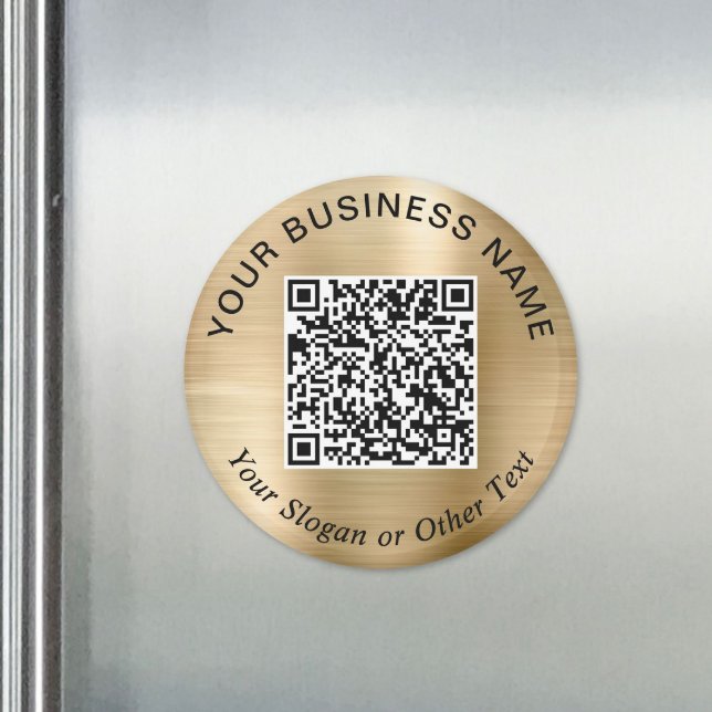 Imã Código QR de Negócios Gold Promocional (Business QR Code Gold Promotional Magnet)