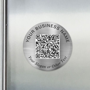 Imã Código QR de Negócios Prata Promocional