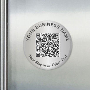 Imã Código QR de Negócios Prata Promocional