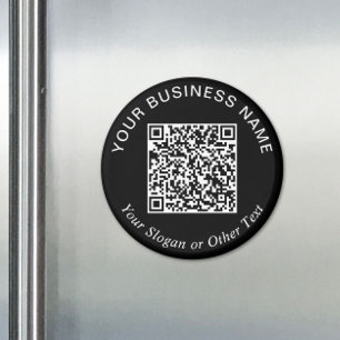 Imã Código QR de Negócios Preto Promocional