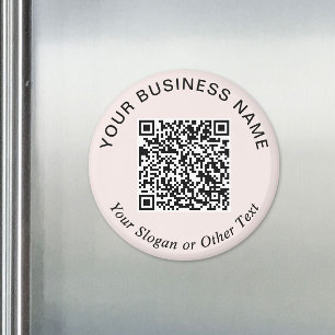 Imã Código QR de Negócios Rosa Promocional