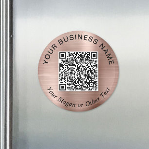 Imã Código QR de Negócios Rose Gold Promocional