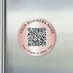 Imã Código QR de Negócios Rose Gold Promocional