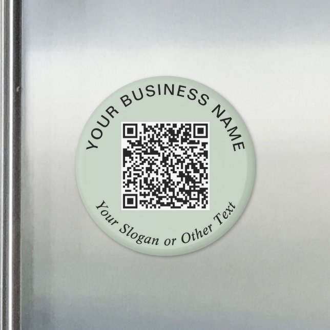 Imã Código QR de Negócios Sage Verde Promocional (Business QR Code Sage Green Promotional Magnet)