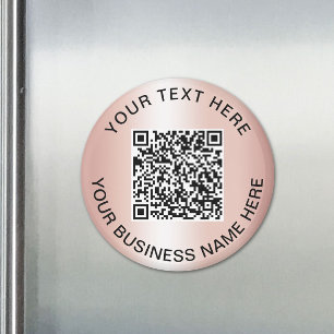 Imã Código QR de Promoção Empresarial em Rose Gold