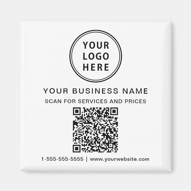 Imã Código QR do Logotipo Empresarial Promocional (Frente)