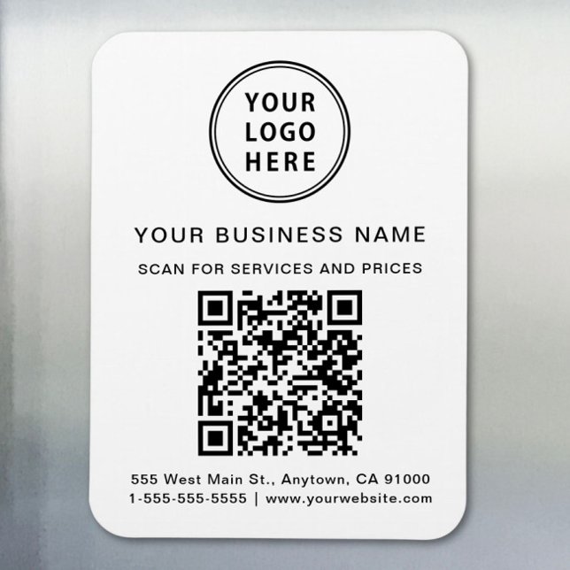 Ímã Código QR do Logotipo Empresarial Promocional (Criador carregado)