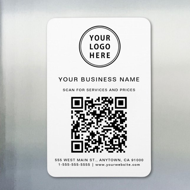 Ímã Código QR do Logotipo Empresarial Promocional (Criador carregado)