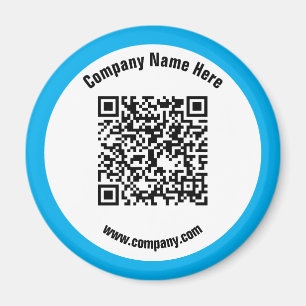 Imã Código QR do nome comercial do Promocional azul