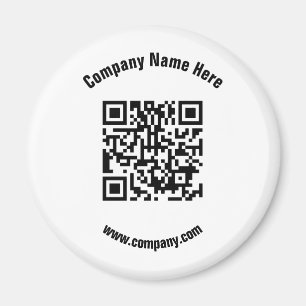 Imã Código QR do nome comercial do Promocional branco 