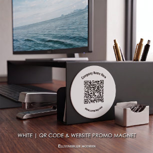 Imã Código QR do nome comercial do Promocional branco 