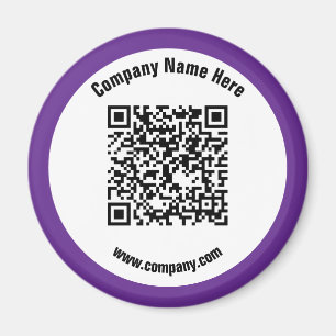 Imã Código QR do Nome Comercial do Promocional Roxo