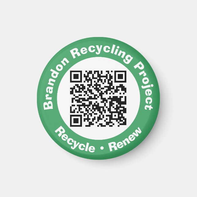 Imã Código QR do Projeto de Reciclagem Recicle & Renov (Frente)