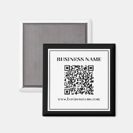 Imã Código QR empresarial | Preto e Branco
