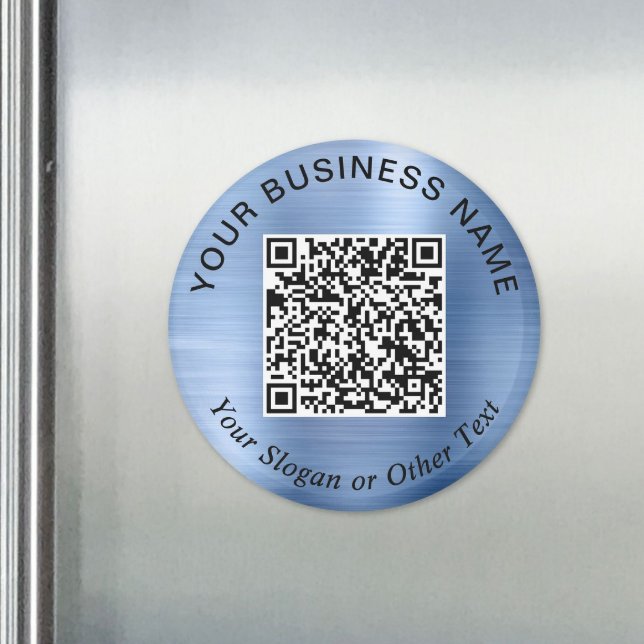 Imã Código QR Empresarial Promocional Azul (Business QR Code Promotional Blue Magnet)