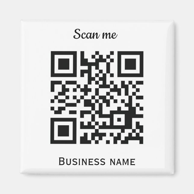Imã Código QR Logotipo comercial Personalizado Preto (Frente)