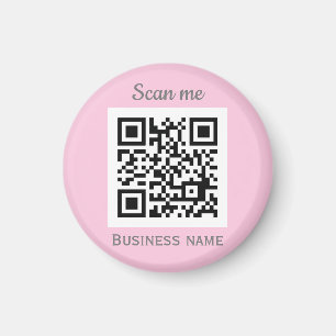 Imã Código QR Logotipo comercial Rosa Rosa Midinha