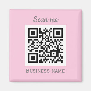 Imã Código QR Logotipo comercial Rosa Rosa Midinha
