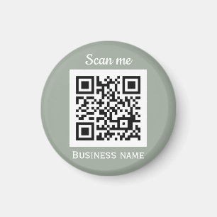 Imã Código QR Logotipo comercial Verde Sage