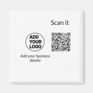 Imã Código QR minimalista simples adicionar logotipo n