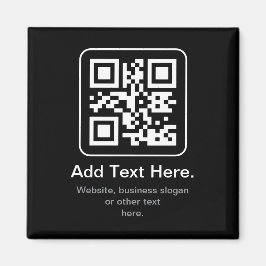 Imã Código QR Modern Escaneável | Preto Branco & Cinza