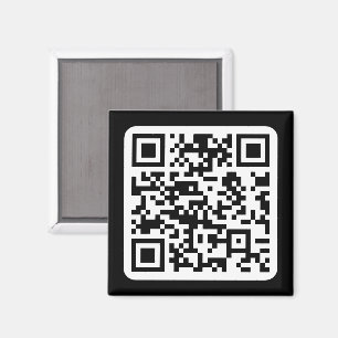 Imã Código QR moderno editável   Branco preto ou qualq