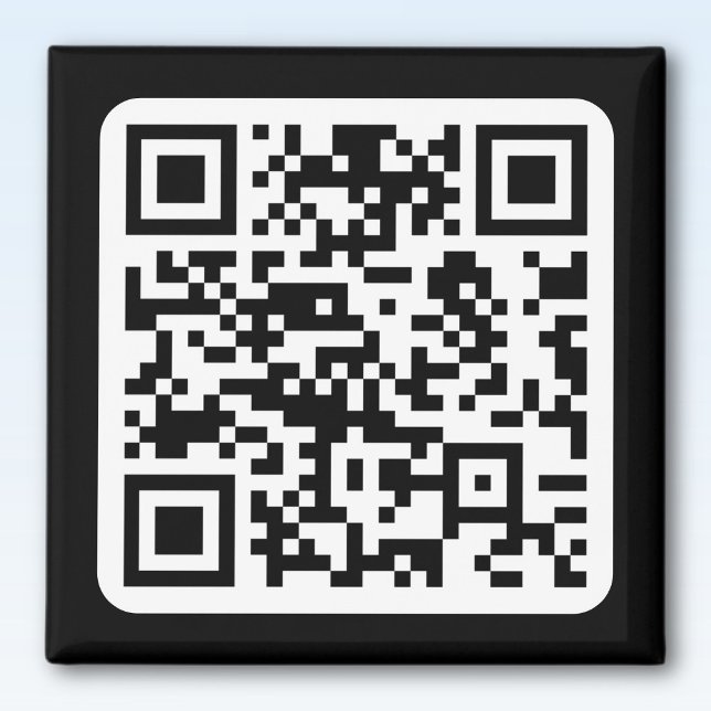 Imã Código QR moderno editável | Branco preto ou qualq (Criador carregado)