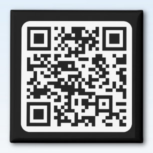 Imã Código QR moderno editável Preto Branco ou Qualq