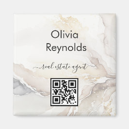 Imã Código QR Neutro de Textura Mínima Moderna Márabe