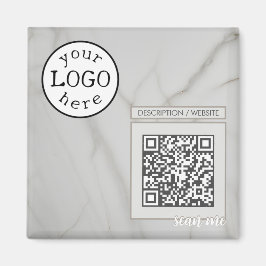 Imã Código QR para Marble Branco Elegante para Negócio