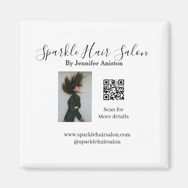 Imã Código QR para pequenas empresas do salão de cabel (Frente)