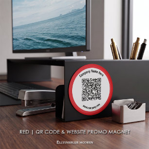 Imã Código QR Personalizado Vermelho & Promoção de Sit