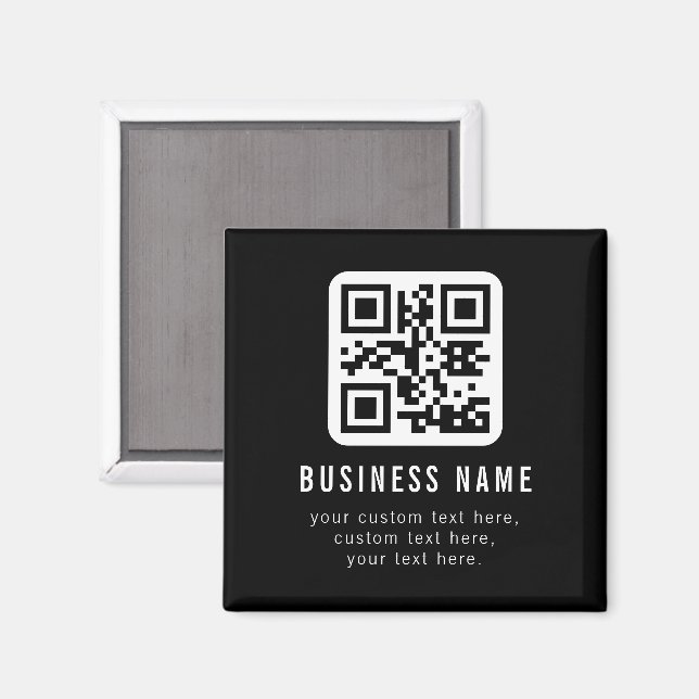 Imã Código QR personalizável e design de texto editáve (Front/Back)