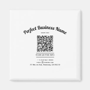 Imã Código QR - Preto e Branco Simples Clara