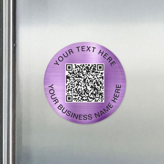 Imã Código QR Promocional Roxo (QR Code Promotional Purple Magnet)
