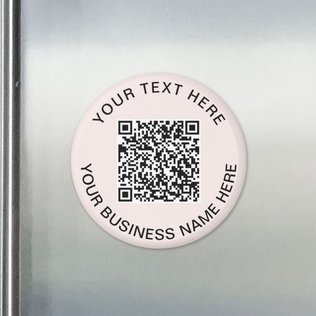 Imã Código QR Rosa Promocional de Negócios (Pink QR Code Business Promotional Magnet)