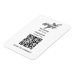 Ímã Código QR Senha de Internet Wifi White Flexível