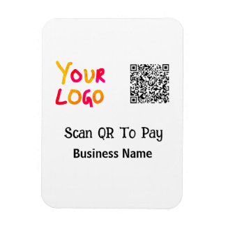 Ímã Código QR simples mínimo para pagar nome comercial