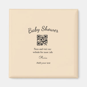 Imã Código QR simples para chá de bebê rosa adicionar