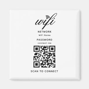 Imã Código QR Wifi Internet Senha White Magnética
