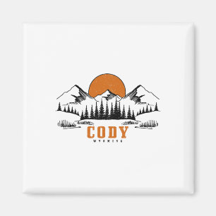 Imã Cody Wyoming Vintage Montanhas Usa América Lembran
