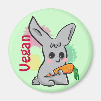 Imã Coelhinho bonito de cinza vegetariana com ímã de c