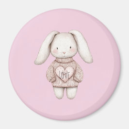 Imã Coelhinho Bonito Rosa Suéter de Coração Rosa
