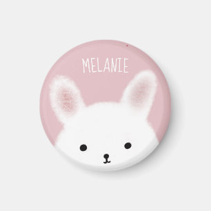 Imã Coelhinho Cor-de-Rosa Bonito, Felpudo Personalizad